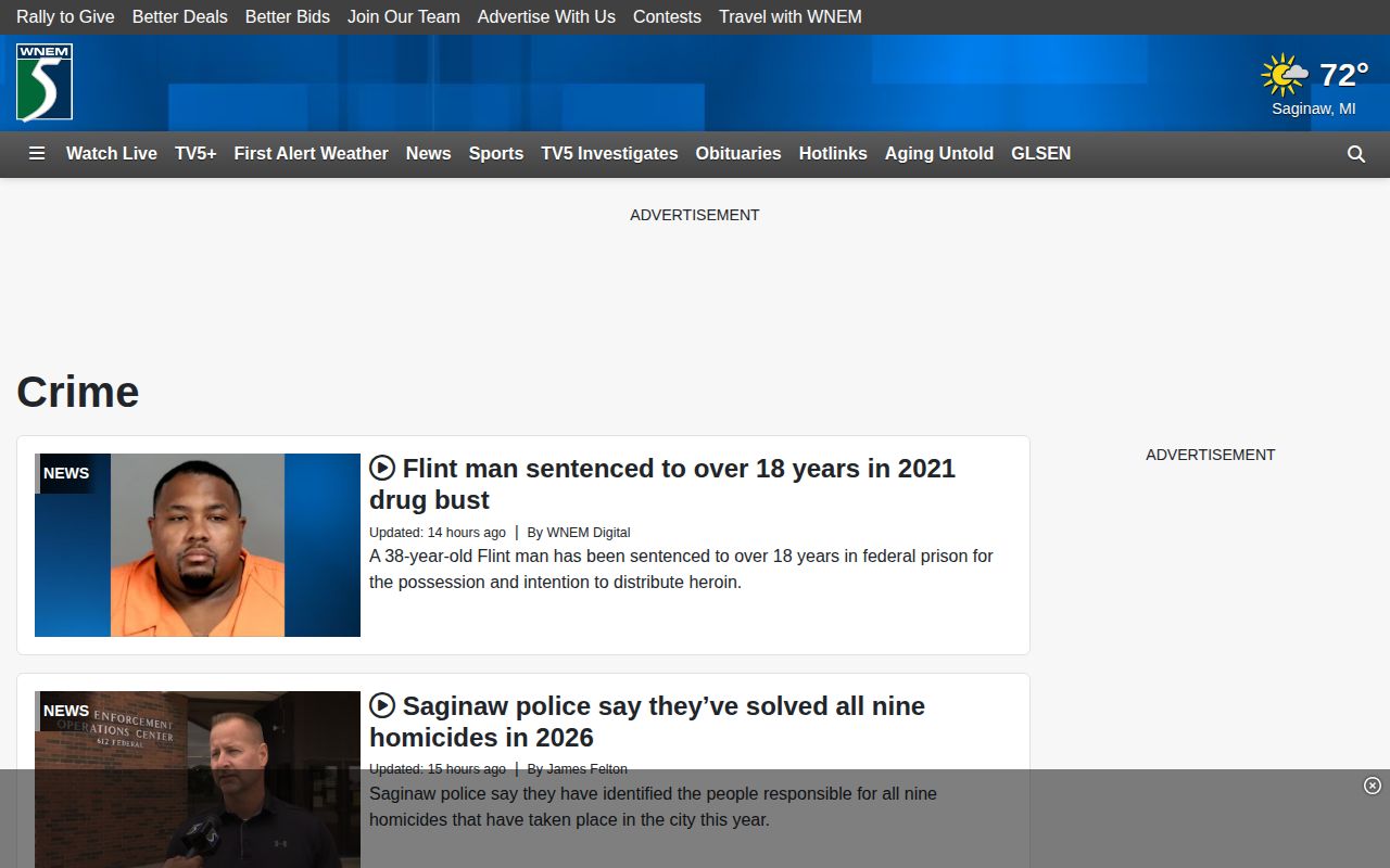 WNEM Bay County arrest news records page